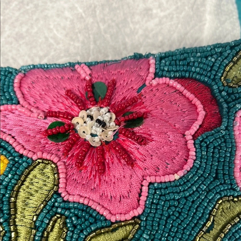 Handcrafted In India | Beaded Floral Shoulder Bag - Picture 5 of 8